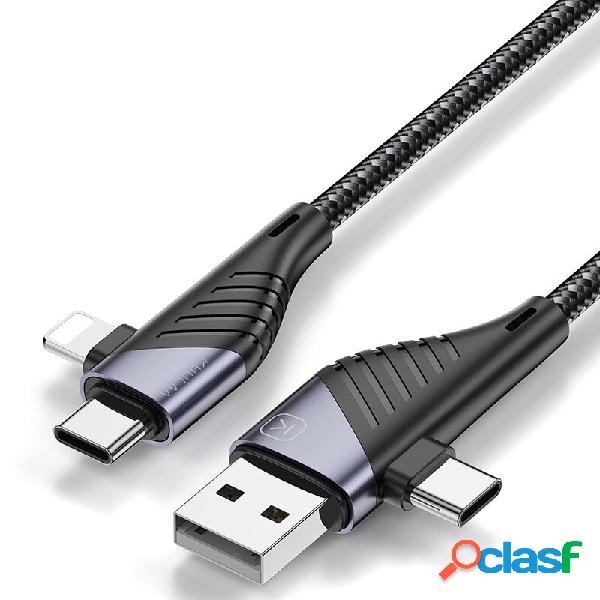 KUULAA PD 65W 4 in 1 in lega di zinco QC3.0 Cavo dati USB