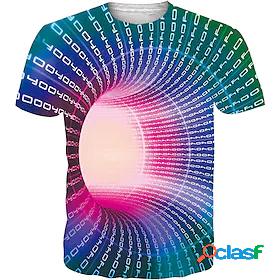 Kids Boys T shirt Tee Short Sleeve 3D Print Rainbow Optical