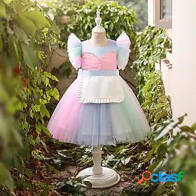 Kids Little Girls Dress Patchwork Party Performance A Line