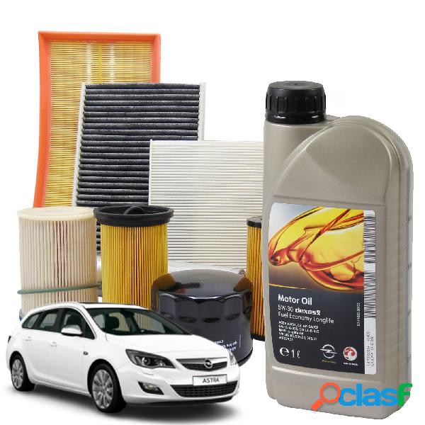 Kit tagliando filtri e 6 L olio GM 5w30 Dexos 2 Opel Astra J