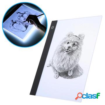 Lavagna da disegno / stencil a LED in acrilico - A4,