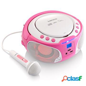 Lenco SCD-650 Radio FM portatile con microfono - rosa