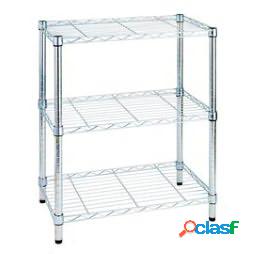 Libreria Archimede Light - 3 ripiani - acciaio cromato -