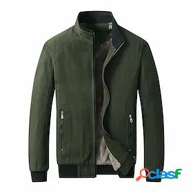 Mens Bomber Jacket Hiking Windbreaker Hiking Fleece Jacket