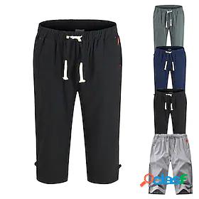 Mens Capri shorts Basic Medium Spring Summer Green Black