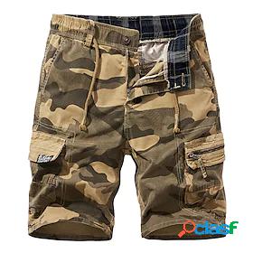 Mens Casual Classic Multi Pocket Elastic Waist Shorts Cargo