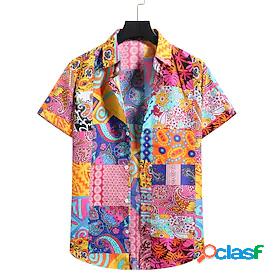 Men's Shirt Floral Tropical Holiday Print Collar Button Down