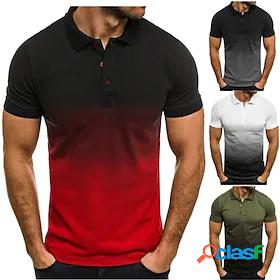 Mens T-shirt Sleeve Color Block Henley Medium Spring Summer