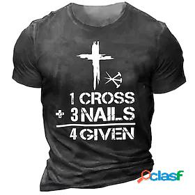 Mens T shirt Tee Graphic Patterned Cross Letter 3D Print