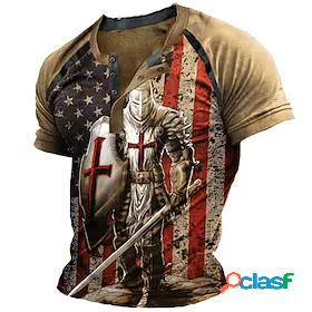 Mens T shirt Tee Henley Shirt Graphic Soldier 3D Print