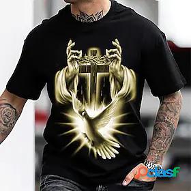 Mens Unisex T shirt Tee Graphic Prints Cross Hot Stamping