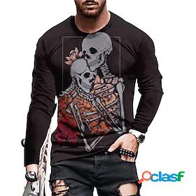 Mens Unisex T shirt Tee Graphic Prints Skull Skeleton 3D