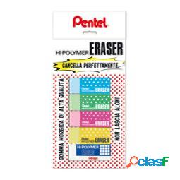 Mini gomma Hi Polymer - colori assortiti - Pentel - blister