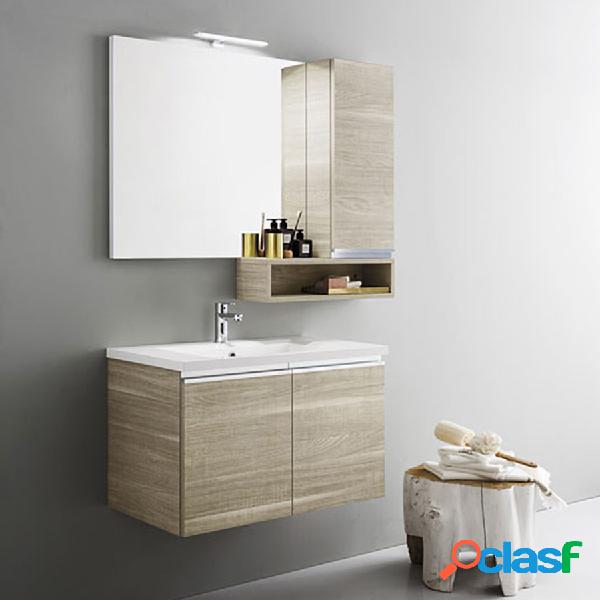 Mobile da bagno sospeso moderno da cm 80x45 con specchio a