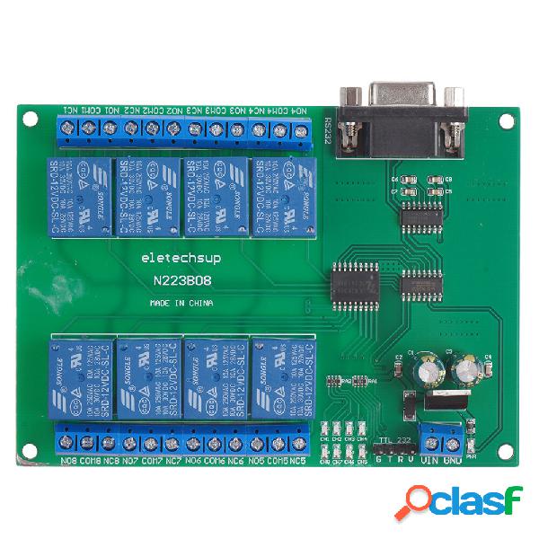 N223B08 8CH DC 12V RS232 Modulo relè Porta seriale remoto