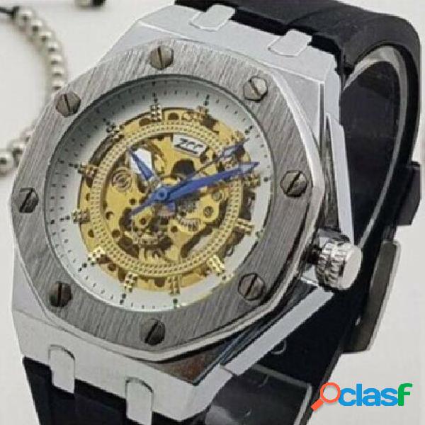 OROLOGIO DA POLSO ZCC 4407 UOMO AUTOMATICO ELEGANTE SILVER