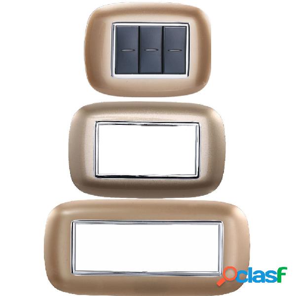 PLACCA OVAL 3 4 6 MODULI COLORE ORO COMPATIBILE CON BTICINO