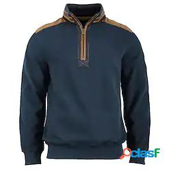 Per uomo Felpa con cappuccio e zip Maglione Color Block