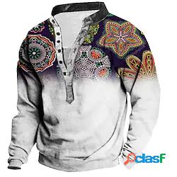 Per uomo Unisex Felpa Maglione Color Block Stampe astratte