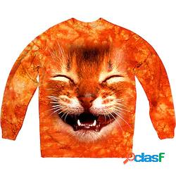 Per uomo Unisex Felpa Maglione Gatto Stampe astratte Animali