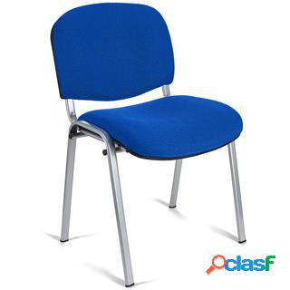 Sedia per sala conferenze MOBY BASE, colore blu con gambe