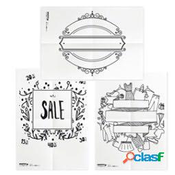 Stencil - foglio A2 - SCONTI - Securit - set 3 pezzi (unit