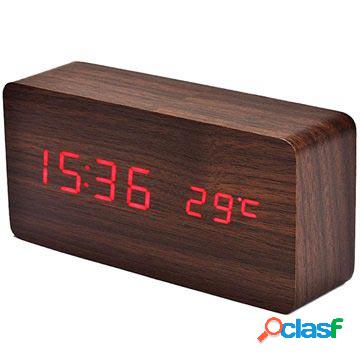 Sveglia a LED - Design in legno