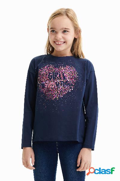 T-shirt con paillettes splatter