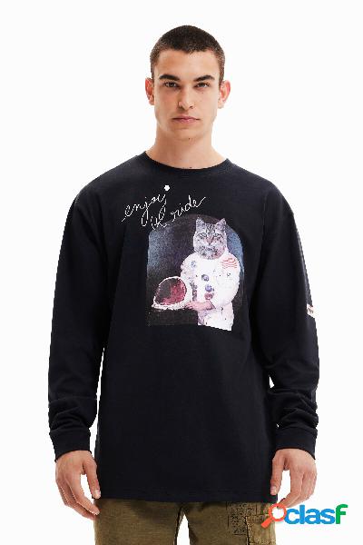T-shirt oversize gatto astronauta