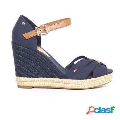 TOMMY HILFIGER Basic Open Toe sandalo con zeppa - blu