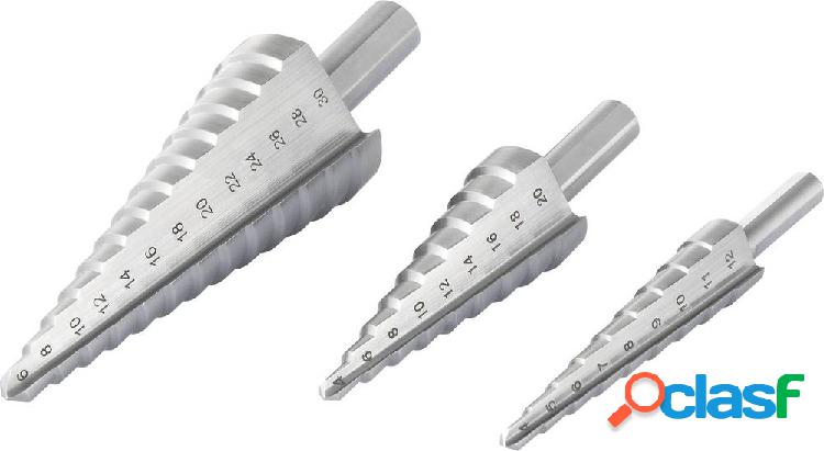 TOOLCRAFT TO-6802569 HSS Kit punte a gradini 3 scomparti 4 -