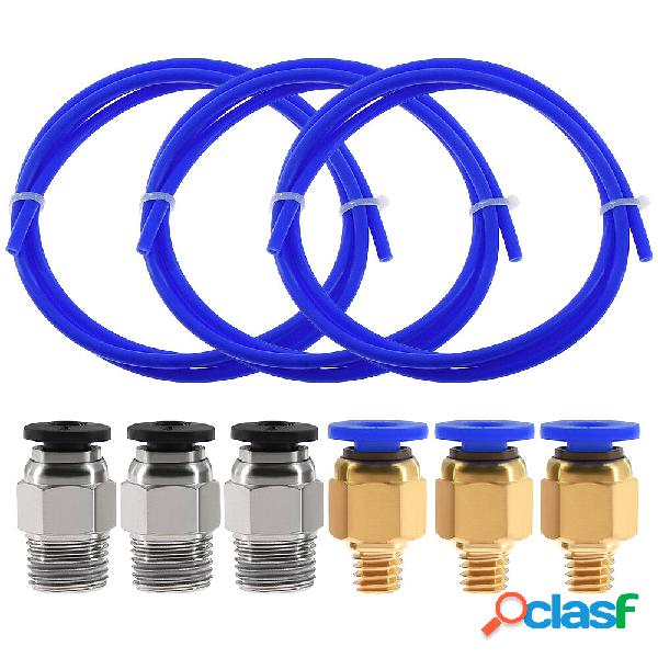 TWO TREES® 3PCS 1 metro Blue PTFE Tube + 3 PC4-M6