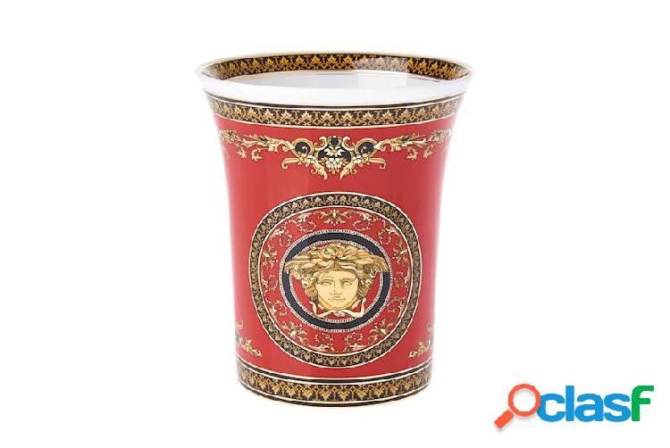 Versace Vaso Medusa porcellana nero oro rosso