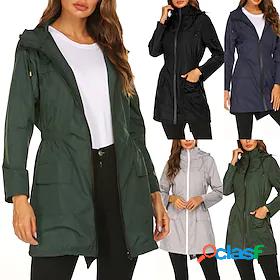 Womens Autumn / Fall Spring Hiking Raincoat Waterproof