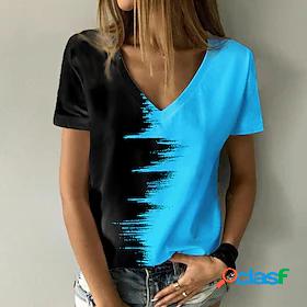 Womens Color Block Casual Weekend Abstract 3D Printed