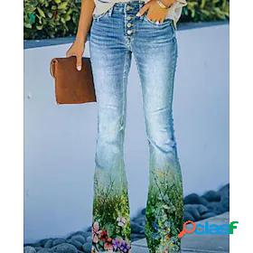 Womens Fashion Casual / Sporty Print Trousers Bell Bottom