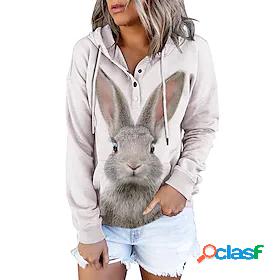 Womens Hoodie Sweatshirt Pullover Front Pocket Print Active