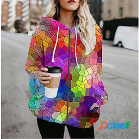 Womens Jacket Hoodied Jacket Casual Jacket Print Regular