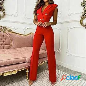 Women's Jumpsuit Print Button Print Elegant Shirt Collar