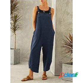 Womens Oversized Baggy Wide Leg Baggy Shorts Overalls