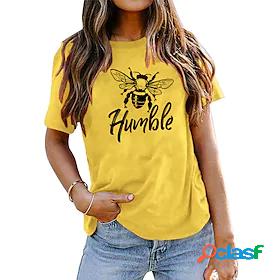 Womens T shirt Tee Basic Print Basic Animal T-shirt Sleeve