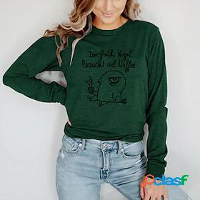 Womens T shirt Tee Graphic Bird Letter Casual Daily Holiday