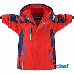 bambini ragazzi cappotto manica lunga color block rosso