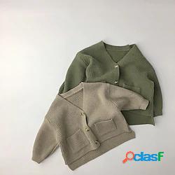 bambini unisex cappotto manica lunga cammello tasca semplice