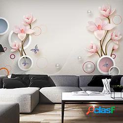 carta da parati murale fiori rosa 3d decorazioni per la casa