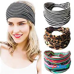 fascia per capelli sportiva elastica stampata stile bohemien