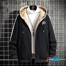 felpa con cappuccio da uomo full zip giacca in pile grafica
