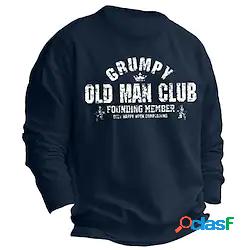 felpa da uomo pullover grafica lettera crumpy old man club