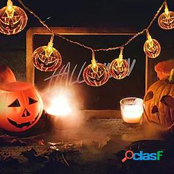 luci di halloween stringa 1.5m 3m 6m 10/20/40 led zucca luce