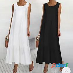 vestito da donna in tinta unita senza maniche vestito da